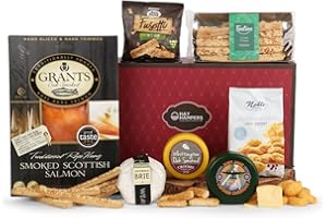 Hay Hampers Cheese Selection, Smoked Fish & Savoury Snacks Hamper - Food Hamper, Gifts for Women & Men, Hamper Gift for Couples & Parents