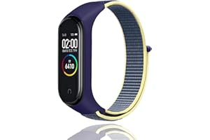 Keecuty - Cinturino in Nylon per Xiaomi Mi Band 6/5/4/3 & Amazfit Band 5, Regolabile, Sportivo, Unisex, Blu, 2 cm