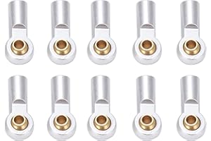 SPYMINNPOO 10 Stück RC Gelenkköpfe, M3 RC Link Spurstangenkopf Kugelgelenkkopf Verbindungsende Aluminium Upgrade Zubehör Kompatibel mit AXIAL SCX10 1/10 RC Auto(Silber)