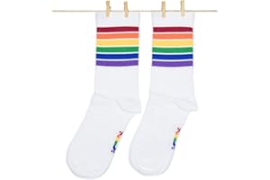 Roits Calze Pride Sport Bianco Uomo 41-46 - Calzini Sportivi Orgoglio Lgbt Arcobaleno Accessori Colorati Regalo Originali Gadget Unisex