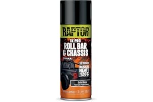 U-POL RAPTOR Roll Bar & Chassis, barra antivuelco y chasis, bote de pintura de 1 K, resistente al calor hasta 120 °C, protección contra golpes, abrasión, radiación UV y corrosión (negro satinado/negro