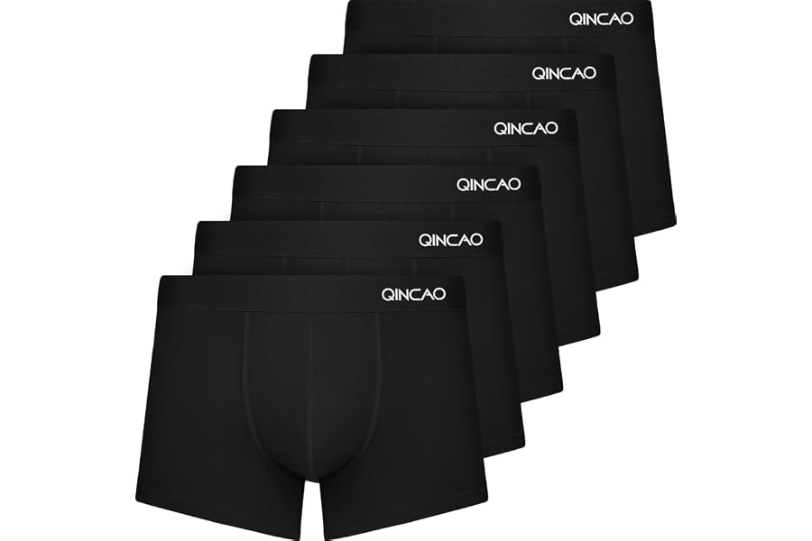 QINCAO Boxershorts Herren 6 Pack aus Baumwolle, Weich & Komfortabel | Hochwertige Baumwolle, Unterhosen Männer, der Stoff Ver