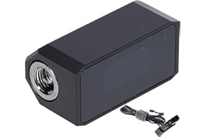 FDIT G1/4" Inline PC Water Cooling Flow Meter, Temperature/Flow/Speed OLED Display Digital Coolant Flow Indicator with Alarm for Desktop PC Water Cooler System