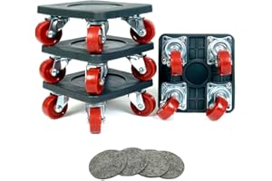 DDUANOO Rotelle per Spostare Mobili, Ruote per Spostare Mobili Pesanti, Sollevatore Mobili con Ruote girevoli robuste 360°, Carico Fino a 400kg, Spostamento di letti, Frigoriferi, Tavoli