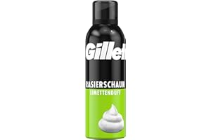 ‎GILLETTE Gillette Classic Bartpflege Rasierschaum Männer (200 ml), mit Limettenduft, Geschenk für Männer