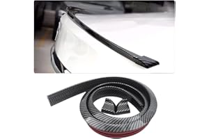 JNNJ Alerón Trasero de Goma Impermeable, Alerón del Techo del Coche Tiras de Labios, Etiqueta Engomada del Labio Trasero del Tronco, Suave Pegatina de Labios Barra de Tira Universal(Fibra-Carbono)