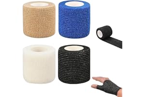 MEXRUMI 4 Rouleaux Bandage Cheville Bande Strapping Adhésif Sport Bande Adhesive Elastique Pansement Orteil Pansement Doigt Bandage Chien Pour Maintien Articulations Et Fixation Bandages(4 Couleurs)