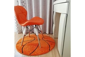 BEEK na KIKOM dywan do koszykówki, okrągły dywan sportowy, antypoślizgowy, styl Art Deco, do salonu, sypialni, domu, pluszowy, 80 x 80 cm