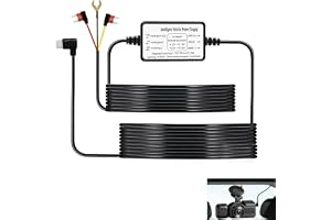 Dashcam Hardwire-kit, USB C hardwire-kit 12 V–24 V till 5 V/2,5 A bilkamera strömkabel underspänningsskydd, 2,5 m fast kabeld