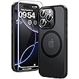TAURI 3 in 1 Magnetic for iPhone 16 Pro Max Case, and 2X HD Screen Protector, [Not-Yellowing] [Compatible with MagSafe] Shockproof Phone Case for iPhone 16 Pro Max - Matte Black