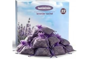 LUMINGRAIN Lavendel Duftsäckchen – 22x Echter Getrockneter Lavendel – Starker Mottenschutz für Kleiderschrank, Schubladen & Auto – Intensiver Natürlicher Duft