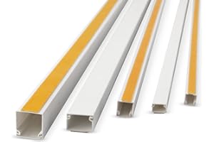 Lion Electric Canaleta para cables autoadhesiva blanco 12 x 12 mm | 12 x 1 m – Bandeja para cables para ocultar cables – Canales de cables con diferentes tamaños – Barra de cable para escritorio,