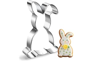 JIAWWAN Ausstecher Ostern, Ausstechform Ostern, Keksausstecher Ostern Set, Osterhasen Ausstechform, Ausstecher Hase, Plätzchen Edelstahl Ostern, Ausstechförmchen Ostern Kinder für Backen (1 Stück)