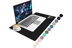 Niviy Alfombrilla Escritorio Negro Tapete Escritorio PU Impermeable Protector Escritorios Antideslizante Protector Mesa para Oficina y Casa 60x40cm
