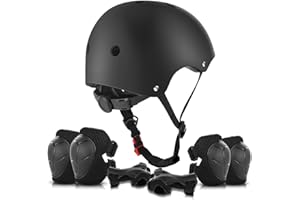 ValueTalks Casque Vélo Enfant Réglable Sets de Protection Enfant Casque Ajustable Coudières Genouillère Protège-Poignets Protections Sports Srotection Velo Skateboard Rollers Skate