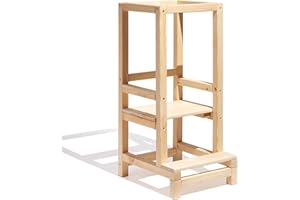 FIDEMUS Lernturm für Kinder Küchenhelferturm Lernstuhl Fi-1 Kinderstuhl Küche Kitchen Helper Schemel Kinderhocker Montessori Küchenturm Möbel Lerntower, 90cm