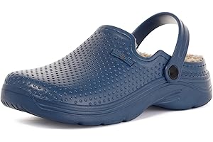 EAGSOUNI Zuecos Impermeable Zapatillas de Estar por casa para Mujer Hombre Forro Pelusa Caliente Confortable Pantuflas Invierno Interior Al Aire Libre