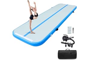 LUBAKED Air Matte Track, Gymnastikmatte 3/4/5/6m Turnmatte Aufblasbar Tumbling Matten mit Pumpe Trainingsmatte Fitnessmatte Yogamatte für Zuhause Outdoor