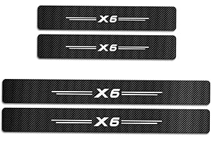 LIUSHU Pegatinas Protectoras De Umbral De Puerta De Coche Accesorios Para BMW X6 F16 E71, Borde De Umbral De Cuero Estilo Carbono Tira De ProteccióN Antirrayas Antideslizante