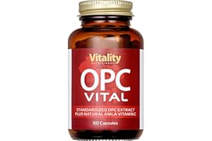 OPC, Extrait de Pépins de Raisin 150 mg et Vitamine C. Issu Raisins Français Premium. Testé en Laboratoire, 60 Gélules. Anti-âge, Antioxydants. Sans Additif. Vitality Nutritionals by VitaminExpress