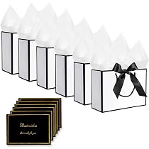 DOYIDE 15 Stück Dankesgeschenktüten Aus Papier – 30x25,4x10,2 Cm, Mit Griffen, Schleife & Seidenpapier, Ideal Für Hochzeiten, Geburtstage & Partys