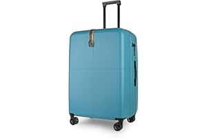 JLY Premium Aqua Blue Hard Shell Luggage Suitcase Large - 100% German Bayer Polycarbonate - 4 Spinner Wheel Check in Expandable Suitcase - Superior Organisation TSA Security Lock Ultra-Quiet Wheels