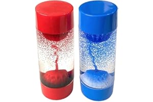 VIRTUENITY Volcano Anti-Gravity Liquid Sensory Timer for Autism, Sensory Needs, ADHD, Stress Relief, Anxiety. Autism Toy and Special Needs. (Blue)