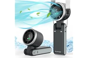 PlayHot Portable Handheld Turbo Fan, 5 Gear Wind Hand Fan, 5000mAh Battery Personal Fans Portable Rechargeable, 20 Hours Pocket Fan, 3 IN 1 Hand Held Fan, Portable Fan for Travel/Outdoor/Indoor(Black)