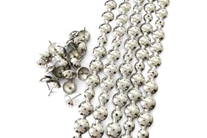 Let's decorate Bandes décoratives à ongles plaquées nickel de 10 mètres de diamètre 16 mm pour tapisserie, canapé, punaises assorties (M:16 mm Nickel)