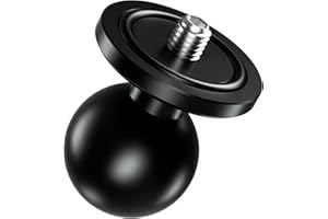 BRCOVAN Aluminiumlegierung Basis mit 1 Zoll TPU Kugel Adapter und 1/4"-20 Gewindebolzen für Action-Kamera und Camcorder Kompatibel mit RAM Mounts B Größe 1'' Kugel Doppelsockelarm