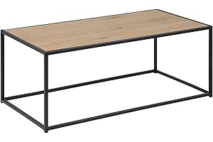 Amazon Basics Martin - Rectangular Mesa de centro, 60 x 120 x 45 cm (largo x ancho x alto), Acabado Con Efecto de Roble (previamente Marca Movian)