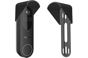 GESTECH Regenschutz ohne Bohren, kompatibel mit Reolink 2K Akku Video Türklingel, schwarz, blendfrei, hergestellt in Großbritannien, Regenschutz