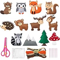 Filz Nähset Für Kinder Ab 6 Jahre - DIY Tierformen Nähspaß Mit Zubehör