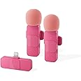 BOYA BY-V2P Wireless Lavalier Microphone for iPhone,Noise Cancelling Wireless Microphone for iPhone14 Pro/13/13 Pro/12 iPad/IOS Devices YouTube Vlogging Recording Interview-Pink