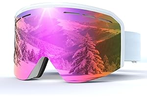 VCOROS Gafas de Esquí,YH359 Gafas Esqui OTG para Unisex Ajustable Tamaño Anti-Niebla Protección UV Snowboard Nieve Espejo para Ski Ciclismo Deportes de Invierno