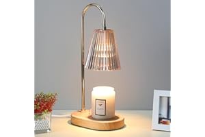 GKXLH Candle Warmer Lamp - Dimmable Candle Lamp Warmer with Timer Electric Candle Warmer Light for Jar Candles, Scented Wax Melt Warmer with 2 Bulbs for Home Decor Gifts for Women Men (Champagne 2)
