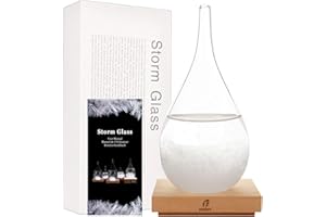 F FOXKEY Storm Glass, Weather Station Decorative Indoor Barometer Glass, Weather Predicting Water Drop Weather Forecaster Tool for Home and Room Desktop Decoration, Christmas, Thanksgiving Day (L)