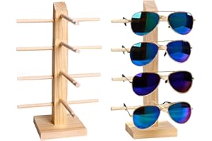 liuer 2PCS Soporte De Exhibición De Los Vidrios Gafas De Sol De Madera con Soporte para Gafas Gafas de Organizador para Almacenamiento y Presentación Adecuado para Gafas de Sol