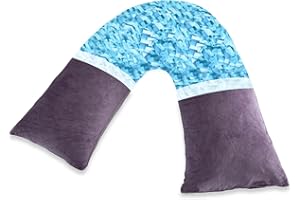 AS AWESLING Shredded Memory Foam V Pillow, V Pillow for Neck and Shoulder Pain (PURPLE)
