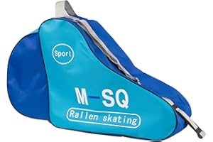 BRTNUP Bolsa de patinaje para niños, bolsa de patinaje sobre hielo unisex con correa ajustable para el hombro, bolsa triangular para zapatos, bolsa de transporte para patines en línea y casco, bolsa de