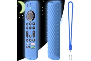 Hi Color Remote Cover for All New Fire Stick 4K Max 2023, Silicone Case Compatible with Fire TV Stick 4k Max 2nd Gen, Toshiba/Insignia NS-RCFNA-21 Silicone Sleeve with Lanyard (Glow blue)