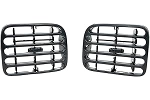 FINAO AUTOPARTS® - 2 rejillas de ventilación central negra del salpicadero para Clio II