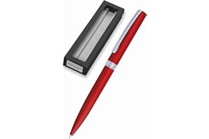 ONLINE stylo à bille Eleganza │ stylo-bille en métal │ stylo à bille rétractable en coffret cadeau │ recharge remplaçable │ encre noire │ étui exclusif, cadeau parfait, couleur rouge
