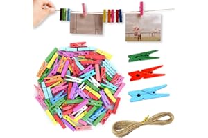 XFentech 150 Mini Mollette Colorate - 2.5/3/3.5cm Mollette Naturali Riutilizzabili per Decorazione Domestica e Artigianale