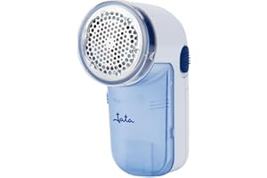 JATA QP398N Quitapelusas Eléctrico con Cuchillas de acero inoxidable. Contenedor de pelusas desmontable. Funciona con pilas. Accesorios: cepillo para limpieza. Elimina pelusas, bolitas y rozaduras