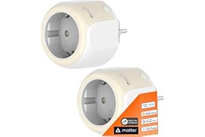 Onvis Enchufe Inteligente Matter over Thread, Smart Plug Compatible con Alexa, Apple HomeKit y Google Home, Respuesta Rapida, Horarios & Temporizadores, APP de Control, 16A/4000W (2 unidades)