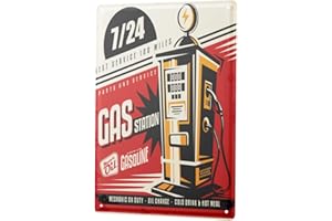 LEotiE SINCE 2004 Plaque en Métal Métallique Poster Mural tin Sign Garage liques Affiche Station d?Essence 24 Stations