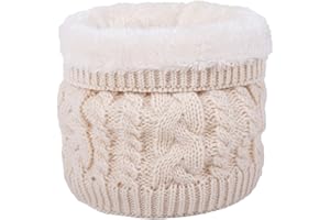 JFAN Sciarpa Circolare Scaldacollo a Maglia Spessa Foderata in Morbido Pile a Doppio Strato Invernale