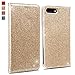 Price comparison product image OKZone iPhone 8 Plus/iPhone 7 Plus Case, Luxury Bling Glitter Sparkly PU Leather Flip Wallet [Magnetic Closure] [Inner Soft TPU] Folio Case For Apple iPhone 8 Plus/iPhone 7 Plus (Gold)