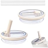 2 Replacement Lids for Stanley Cup 40 oz with 2 Straws | Anti-Spill Lids for Stanley, Leaks and Denses, Reusable, White